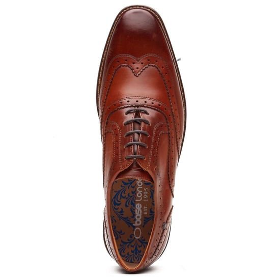 Base London Clarence Brogue Leather Men's Burnt Tan Brogues Shoes - Image 4