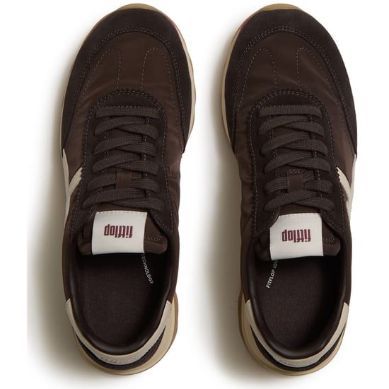 Fitflop Retro-Q FF Nylon Dames Sneakers Chocoladebruin/Parijsbeige - Image 3