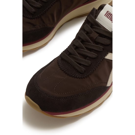 Fitflop Retro-Q FF Nylon Dames Sneakers Chocoladebruin/Parijsbeige - Image 5