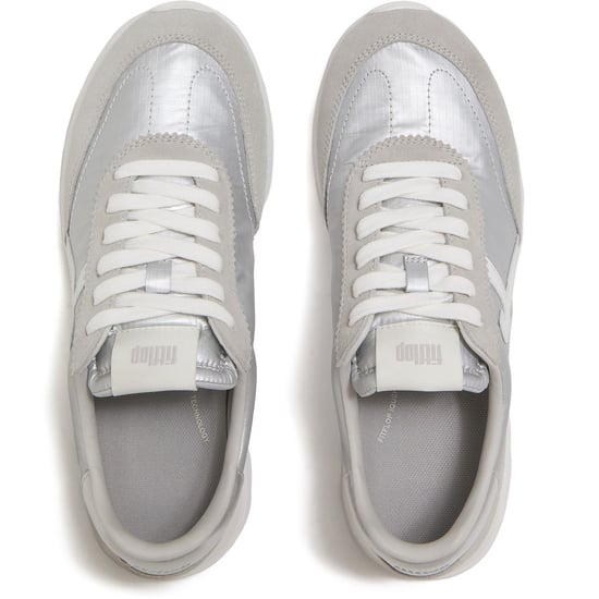 Fitflop Retro-Q FF Nylon Dames Sneakers Zilver/Stadswit - Image 3