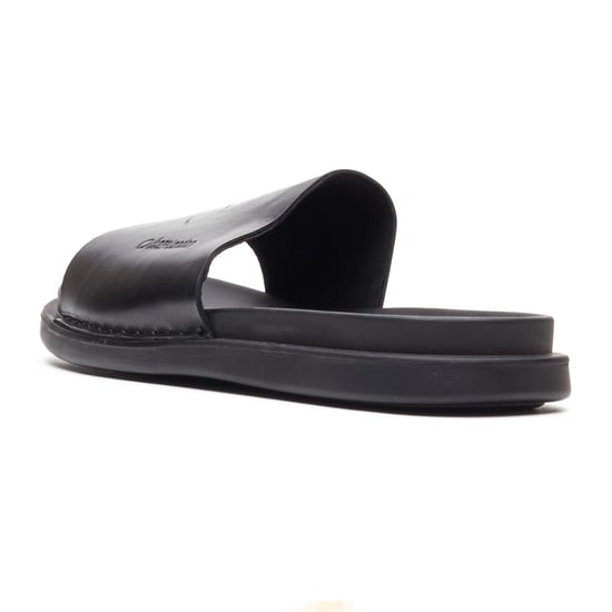 Base London Albany Leren Heren Slippers Zwart - Image 2