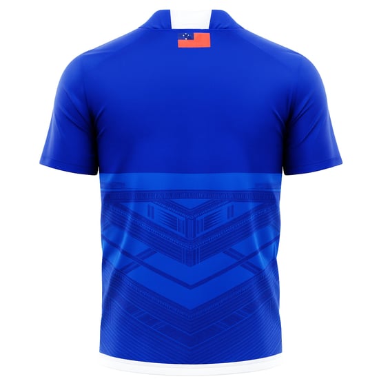 Castore Manu Samoa Mens Blue Rugby Shirt - Image 2