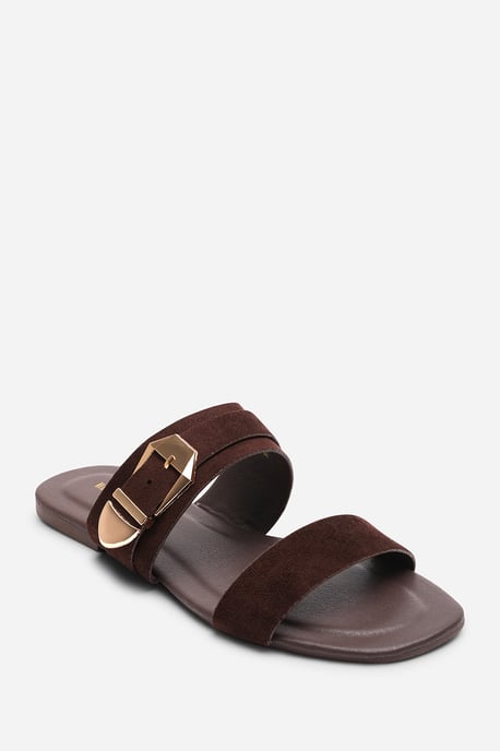 Where's That From Womens 'Orlina' Two Strap Side Buckle Suede Sandal - Image 3