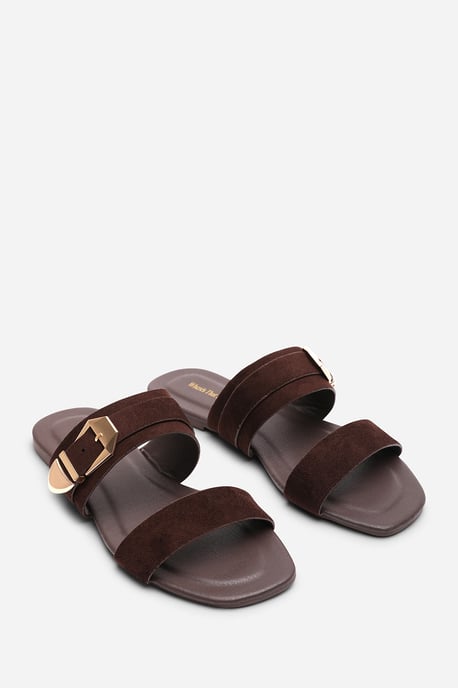 Where's That From Womens 'Orlina' Two Strap Side Buckle Suede Sandal - Image 4