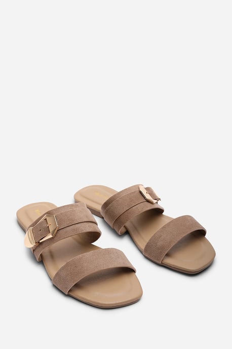 Where's That From Womens 'Orlina' Two Strap Side Buckle Suede Sandal - Image 4