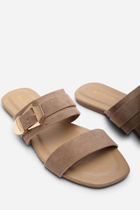 Where's That From Womens 'Orlina' Two Strap Side Buckle Suede Sandal - Image 5