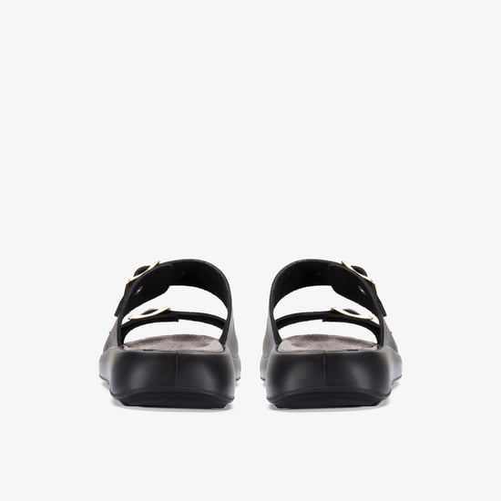 Un Oak Mule Black Leather Sandals - Image 4