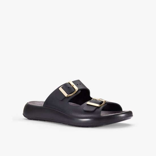 Un Oak Mule Black Leather Sandals - Image 5