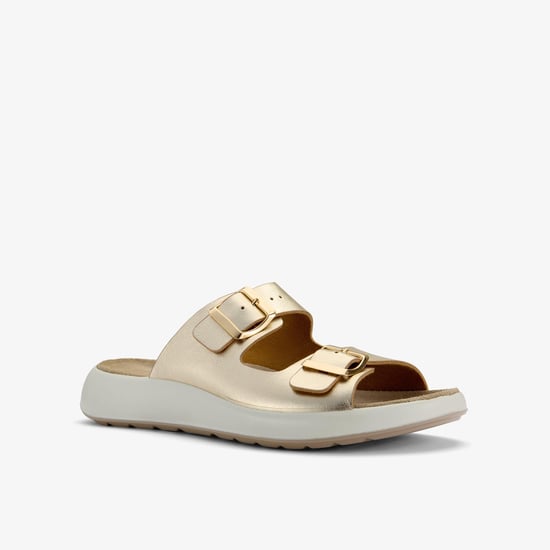 Un Oak Mule Gold Metallic Sandals - Image 5
