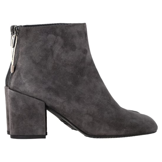 Stuart Weitzman Bacari Block-eel Ankle Boots in Grey Suede - Image 1