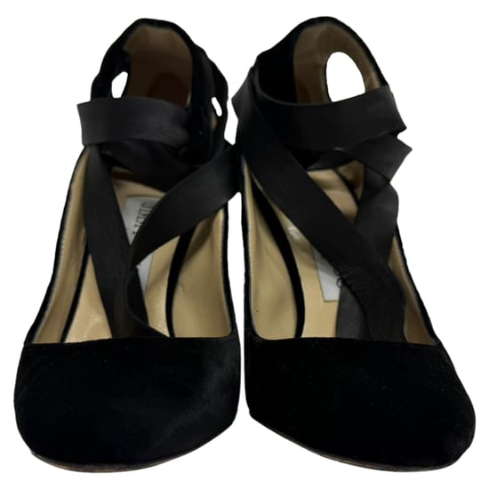 Jimmy Choo Rosana Ankle-Tie Strap Pumps in Black Velvet - Image 2