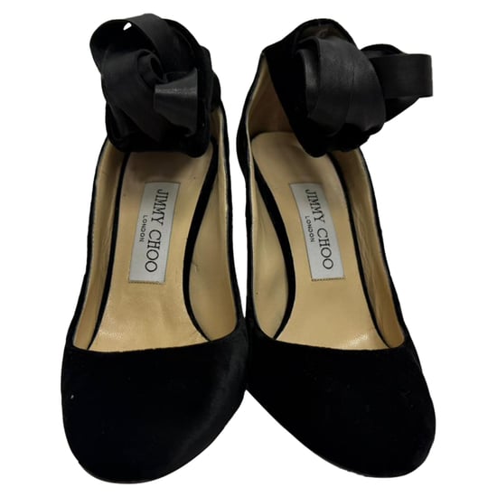 Jimmy Choo Rosana Ankle-Tie Strap Pumps in Black Velvet - Image 3