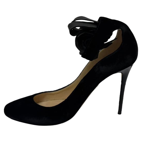Jimmy Choo Rosana Ankle-Tie Strap Pumps in Black Velvet - Image 5