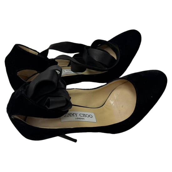 Jimmy Choo Rosana Ankle-Tie Strap Pumps in Black Velvet - Image 6
