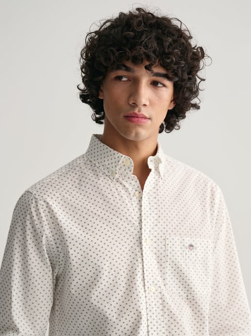 Mens Eggshell Micro Print Shirt - Image 2