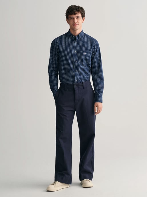 Mens Marine Micro Print Shirt - Image 2