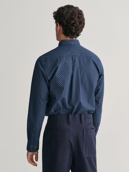 Mens Marine Micro Print Shirt - Image 3