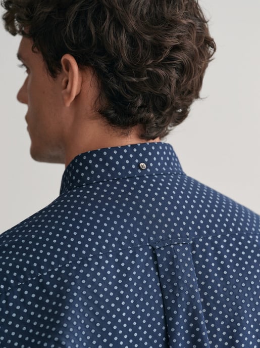Mens Marine Micro Print Shirt - Image 4