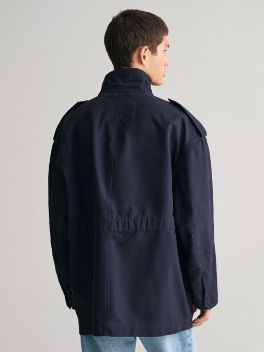 Mens Evening Blue Cotton Field Jacket - Image 4