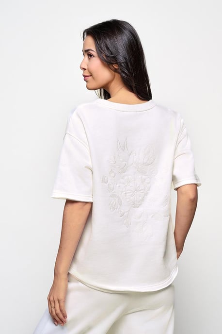 Caroline Tensen Emma Sweat Tee Off White - Image 2