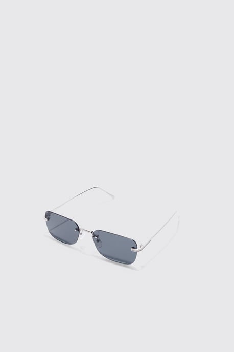 Rectangular Rimless Sunglasses - Image 1