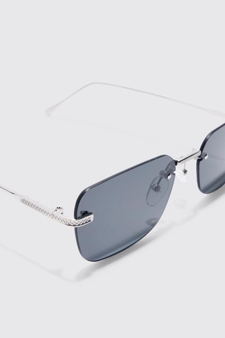 Rectangular Rimless Sunglasses - Image 4