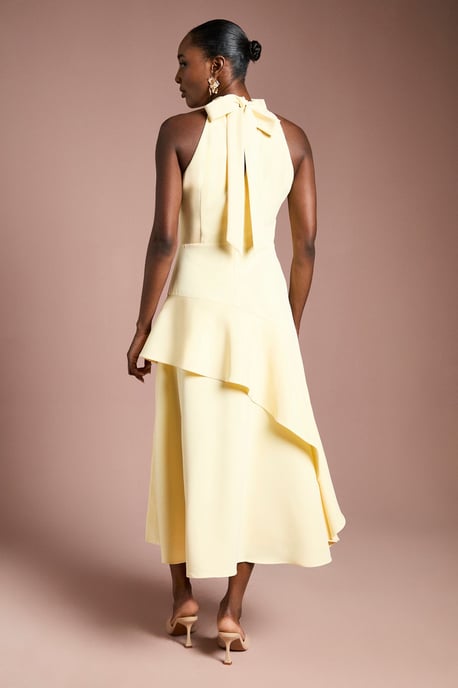 High Neck Corsage Detail Midi Dress - Image 3