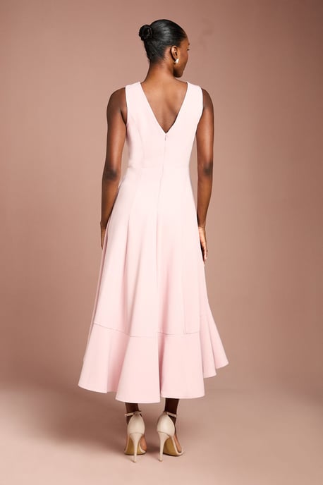Crepe Ruffle Dress With Low Back - Image 3