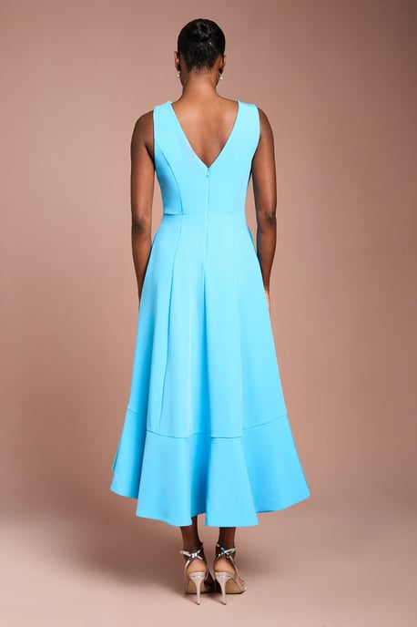 Crepe Ruffle Dress With Low Back - Image 3