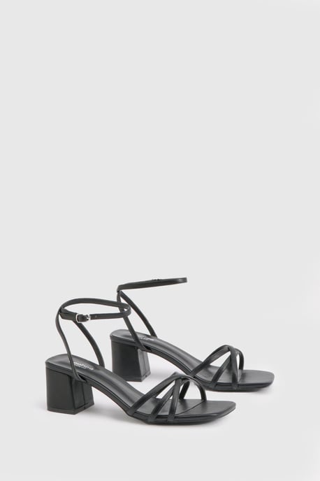 Wide Fit Low Block Strappy Heels - Image 2