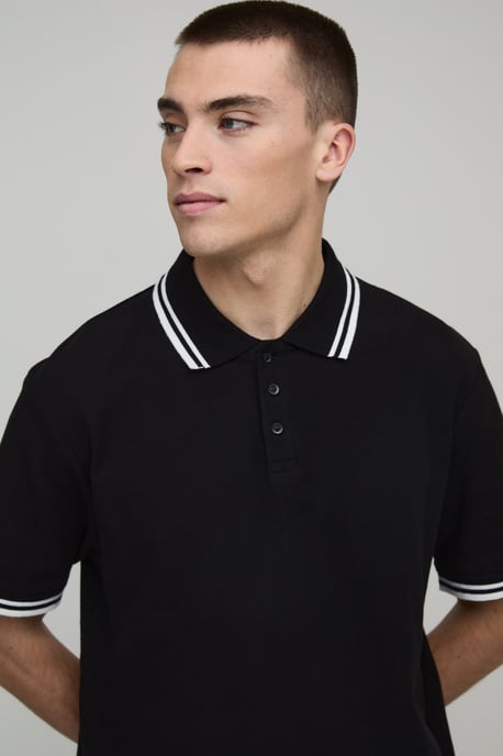 Regular Fit Tipped Pique Polo - Image 3