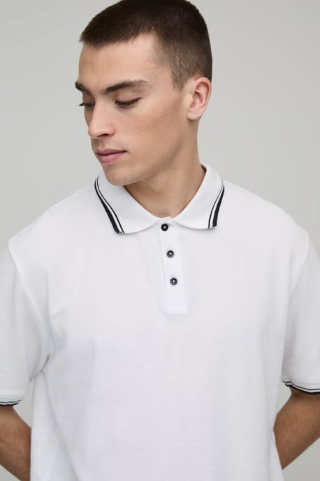 Regular Fit Tipped Pique Polo - Image 3