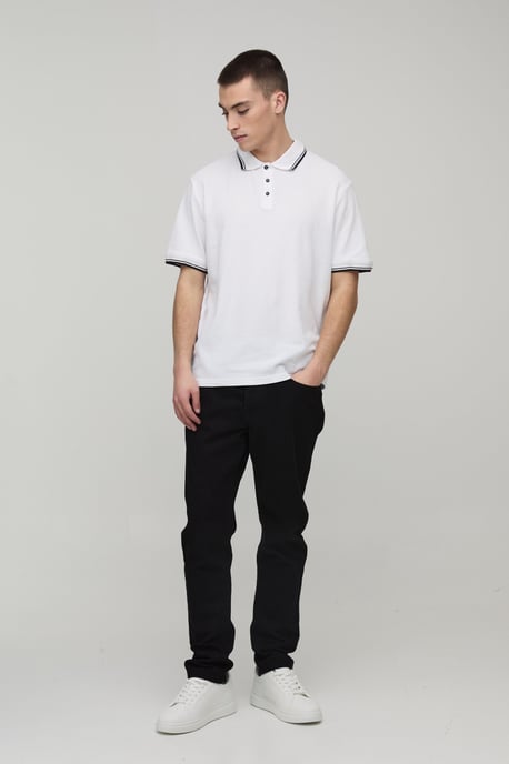 Regular Fit Tipped Pique Polo - Image 4