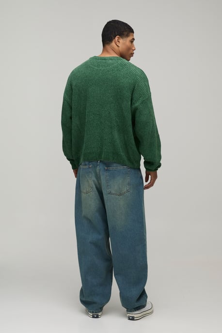 Oversized Boxy Chenille Knitted Jumper - Image 2