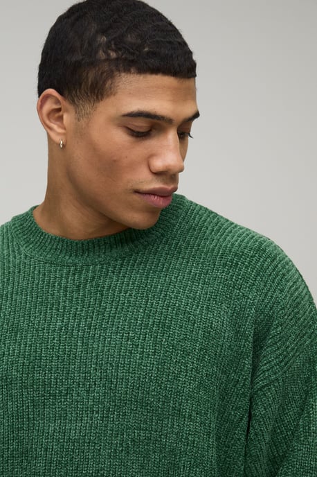 Oversized Boxy Chenille Knitted Jumper - Image 3