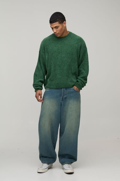 Oversized Boxy Chenille Knitted Jumper - Image 4
