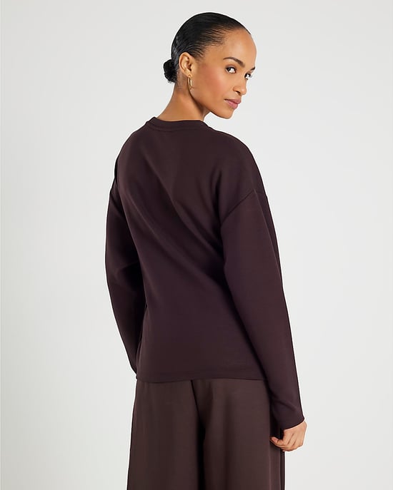 River Island Womens Top Brown Premium Long Sleeve Tie Front - Image 3