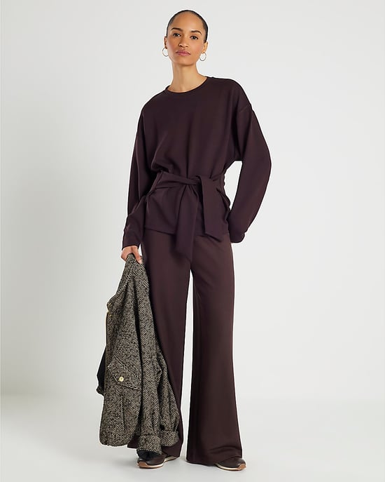 River Island Womens Top Brown Premium Long Sleeve Tie Front - Image 4