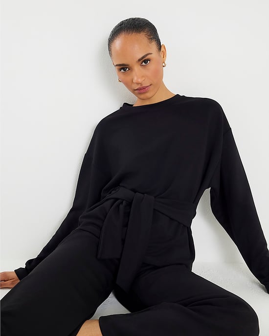 River Island Womens Top Black Premium Long Sleeve Tie Front - Image 2