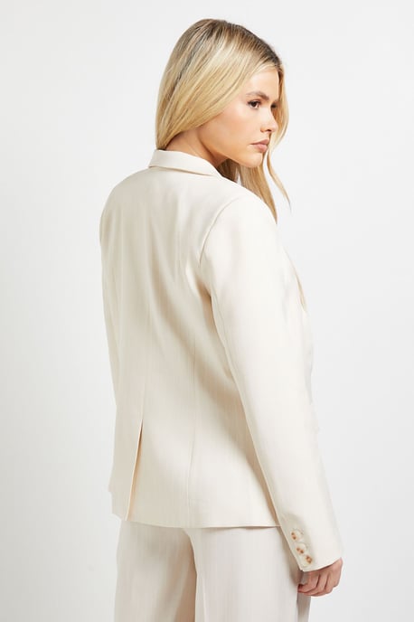 Structured Shoulder Pinstripe Blazer - Image 3