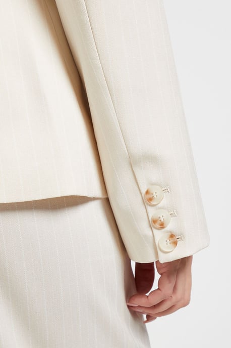 Structured Shoulder Pinstripe Blazer - Image 5