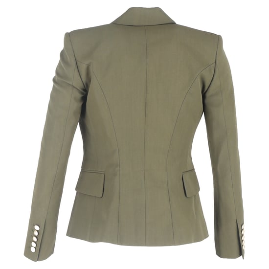 Balmain double-breasted blazer met zakken in olijfgroene wol - Image 3