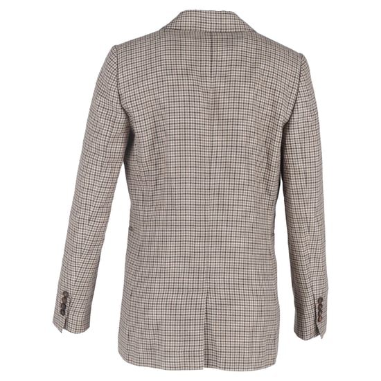 Brunello Cucinelli Hundtandsmönstrad Dubbelknäppt Kavaj i Beige Ull - Image 3