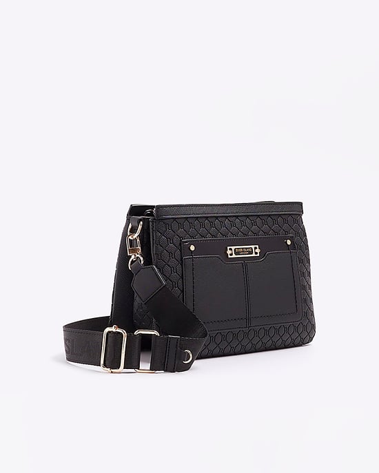 River Island Womens Crossbody Bag Black Monogram - Image 1