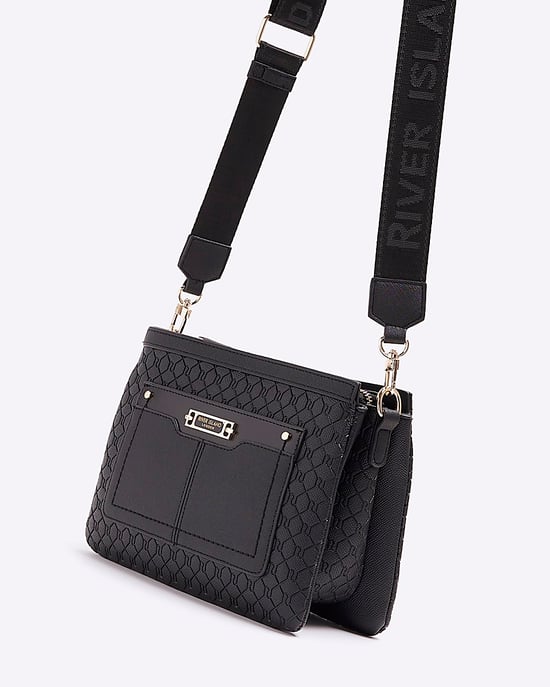 River Island Womens Crossbody Bag Black Monogram - Image 3