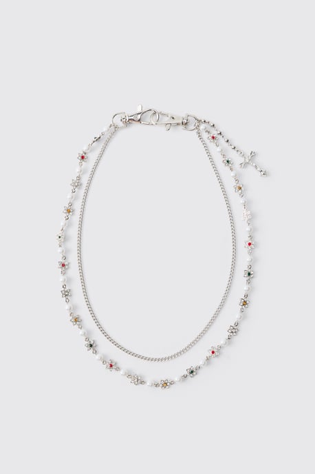 Dangling Cross and Multi Bead Jean Chain - Image 2