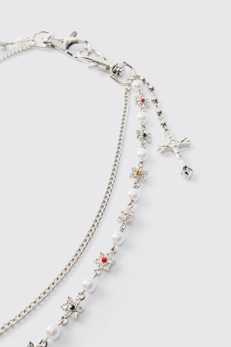 Dangling Cross and Multi Bead Jean Chain - Image 3