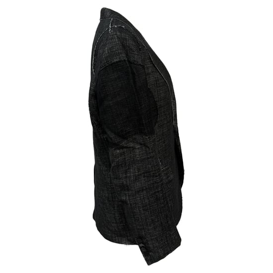 Lanvin single-breasted blazer met geweven accenten in zwart linnen - Image 2