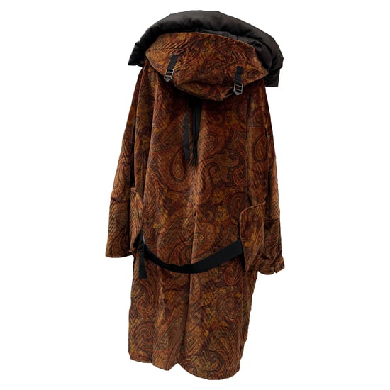 Etro paisley Printed Hooded Coat in Multicolor Velvet - Image 4