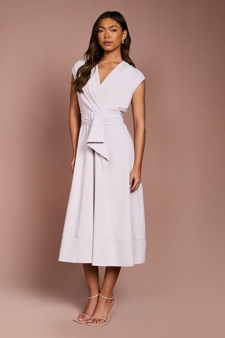 Belted Crepe Dress - Image 1